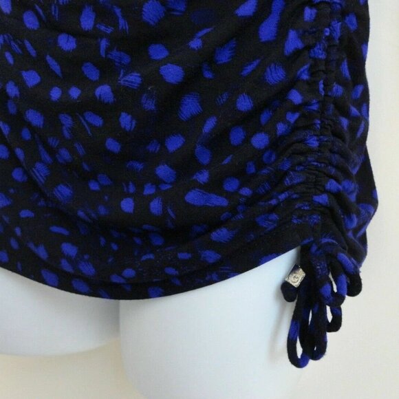 New MICHAEL KORS Black Purple Cowl Neck 3/4 Sleeve Jersey Top Extra Small XS - Picture 4 of 5